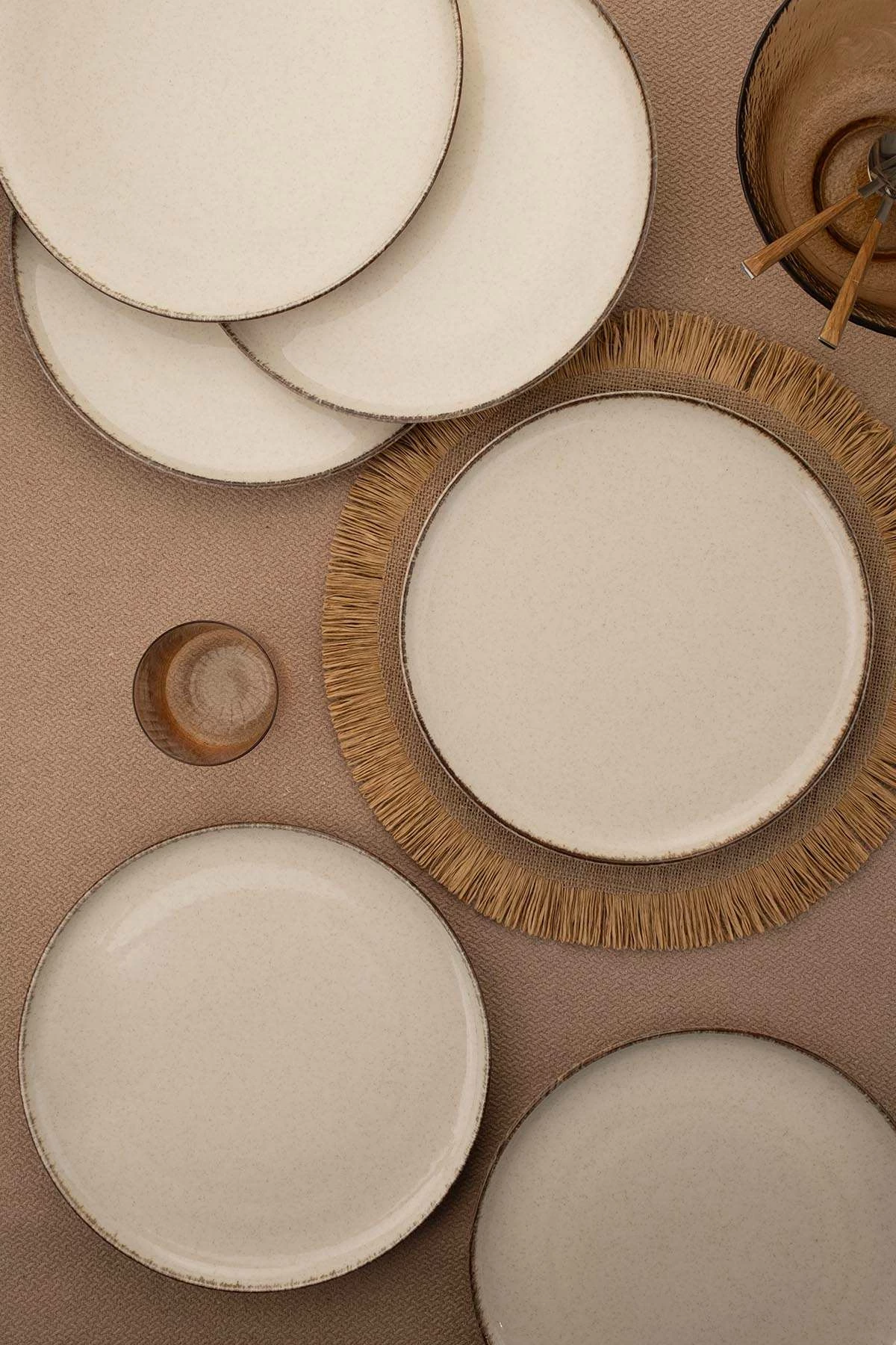 Set pjatash shërbimi (6 copë), Hermia Concept, MOD27DUS6730P02, ngjyrë kanellë