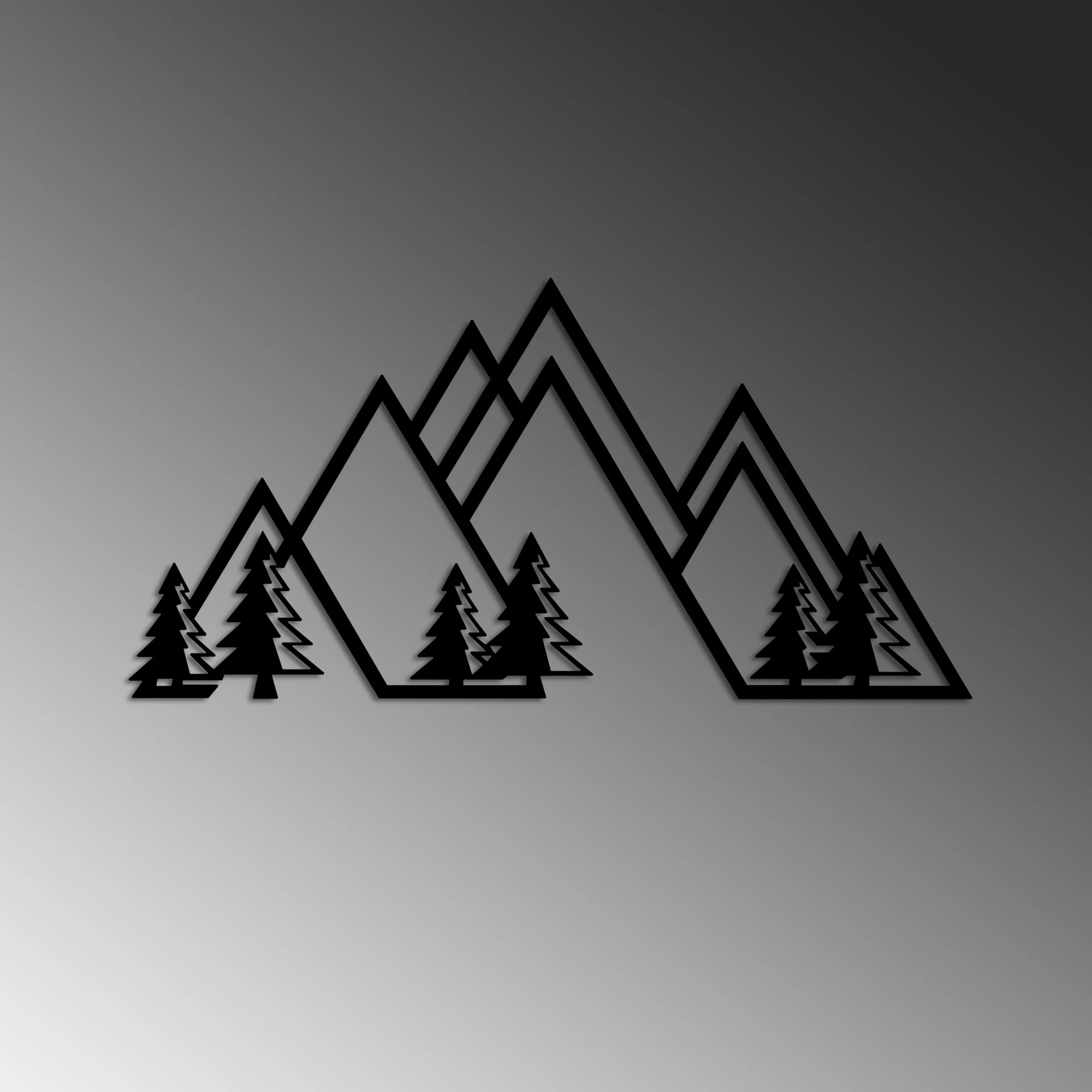 Aksesor dekorativ metalik për mur, Wallity, mal, v1