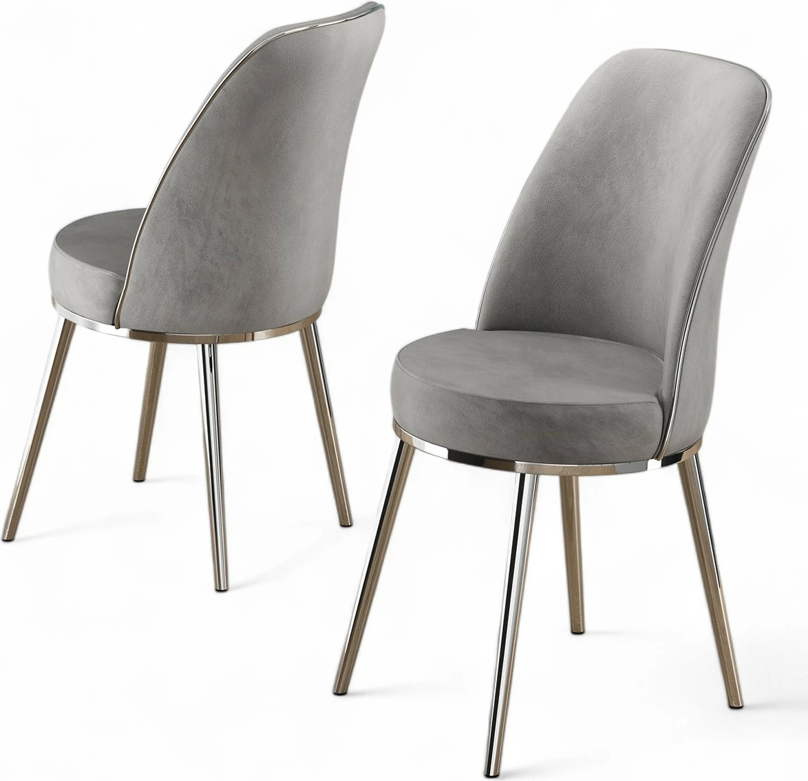 Set karrigesh (6 copë) Hanah Home, Pefa, gri, krom