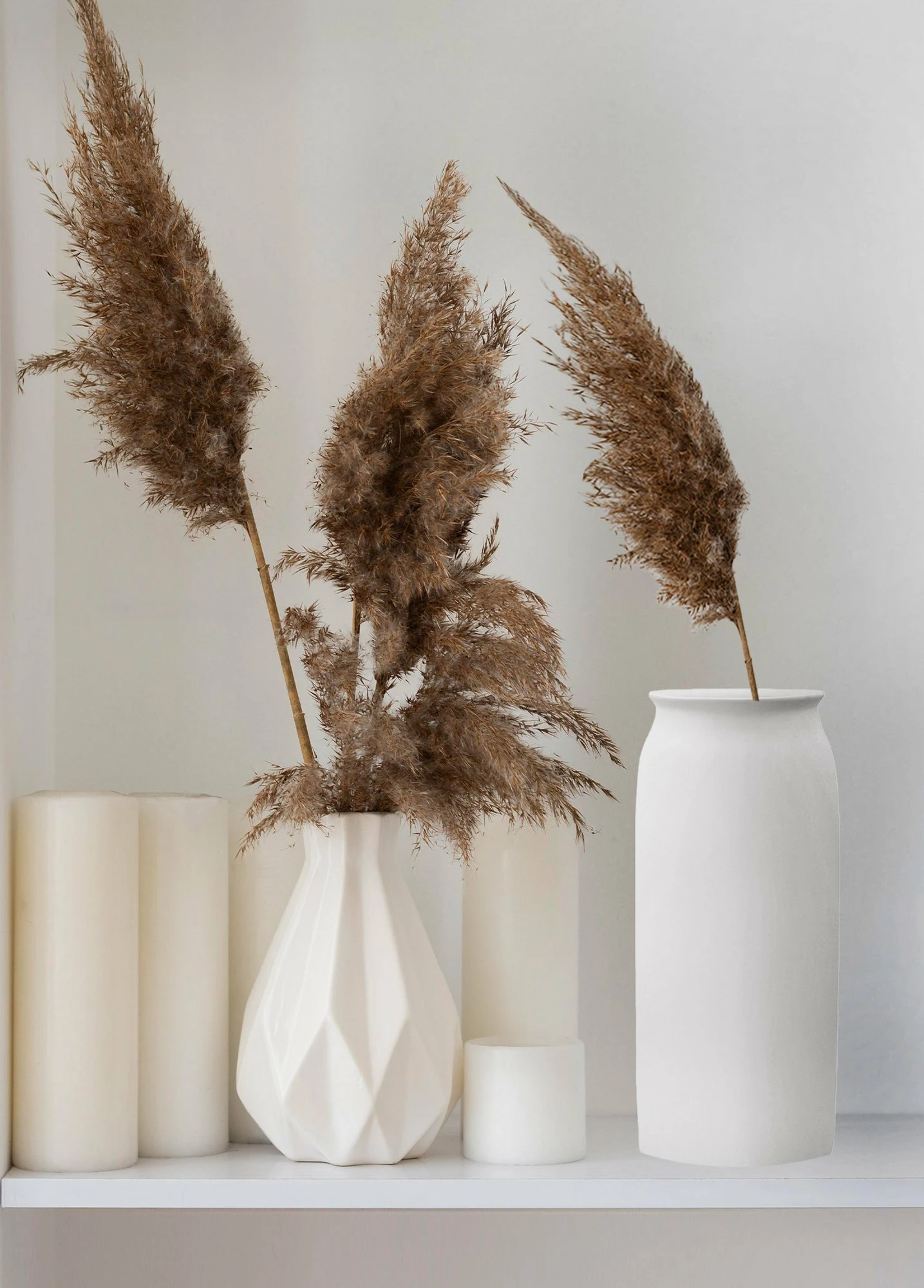 Vazo dekorative prej qeramike, e bardhë, Aberto Design, DKR0485, 15x15x33cm