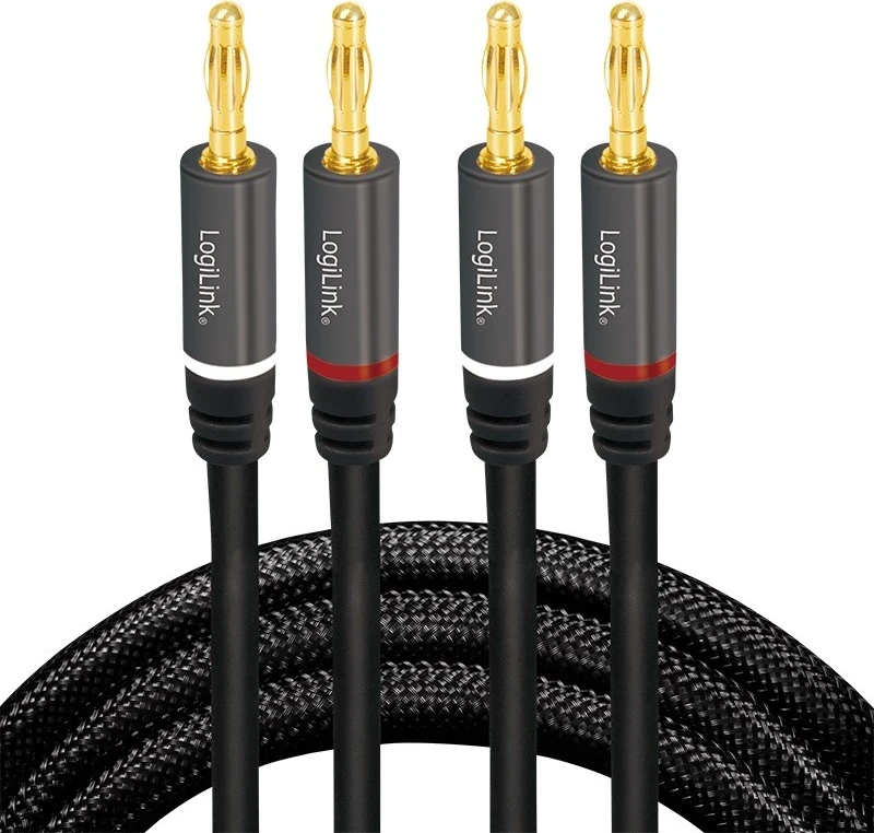 Kablo Audio LogiLink, 5.0m me priza banane