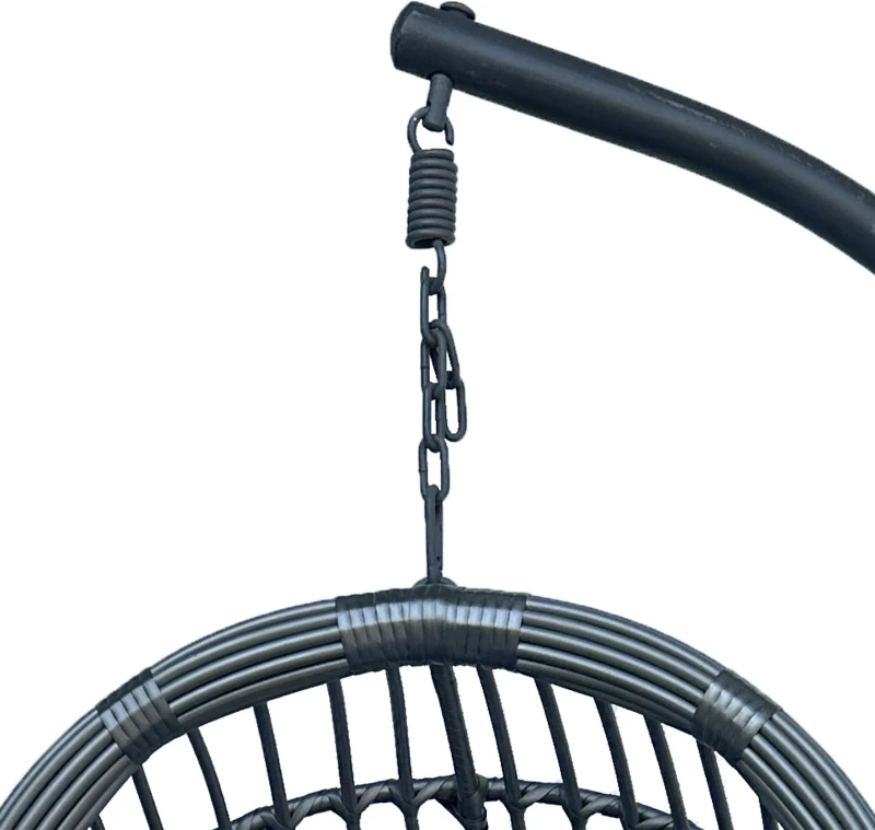 Karrige varëse Cungo me bazë metali - ratan gri 125x105x195cm