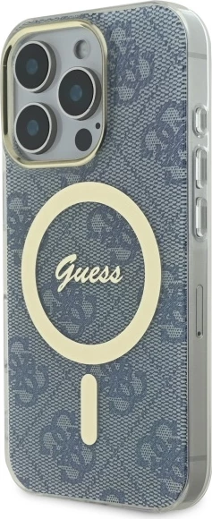 Mbështjellës Guess IML 4G MagSafe për iPhone 16 Pro Max, Blu