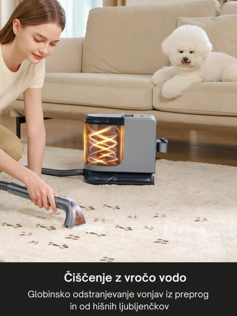 Pastrues me avull dhe nxjerrës njollash Uwant B400 2-në-1, 100°C avull, 65°C ujë i nxehtë, 18000 Pa, 1.2L/1.4L, gri, me aksesorë