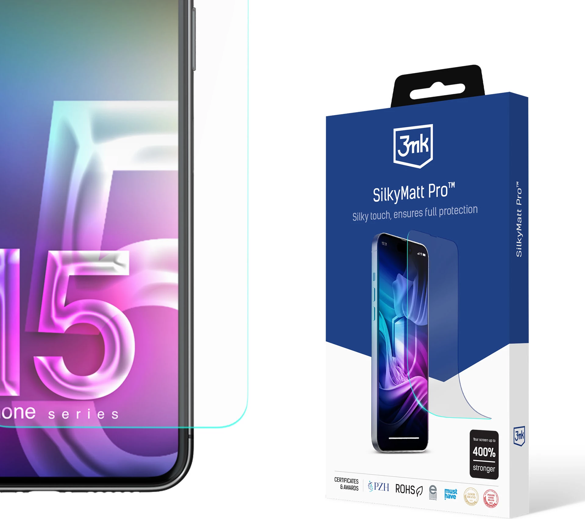 Mbështjellës ekran 3mk SilkyMatt Pro për iPhone 15 Pro Max, Mat