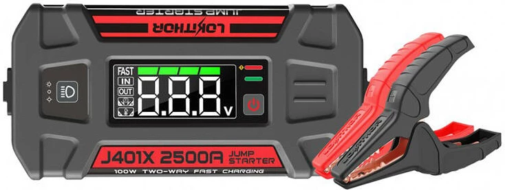 Jump starter Lokithor J401X, 2500A, Powerbank 20000mAh, Dritë LED, i zi