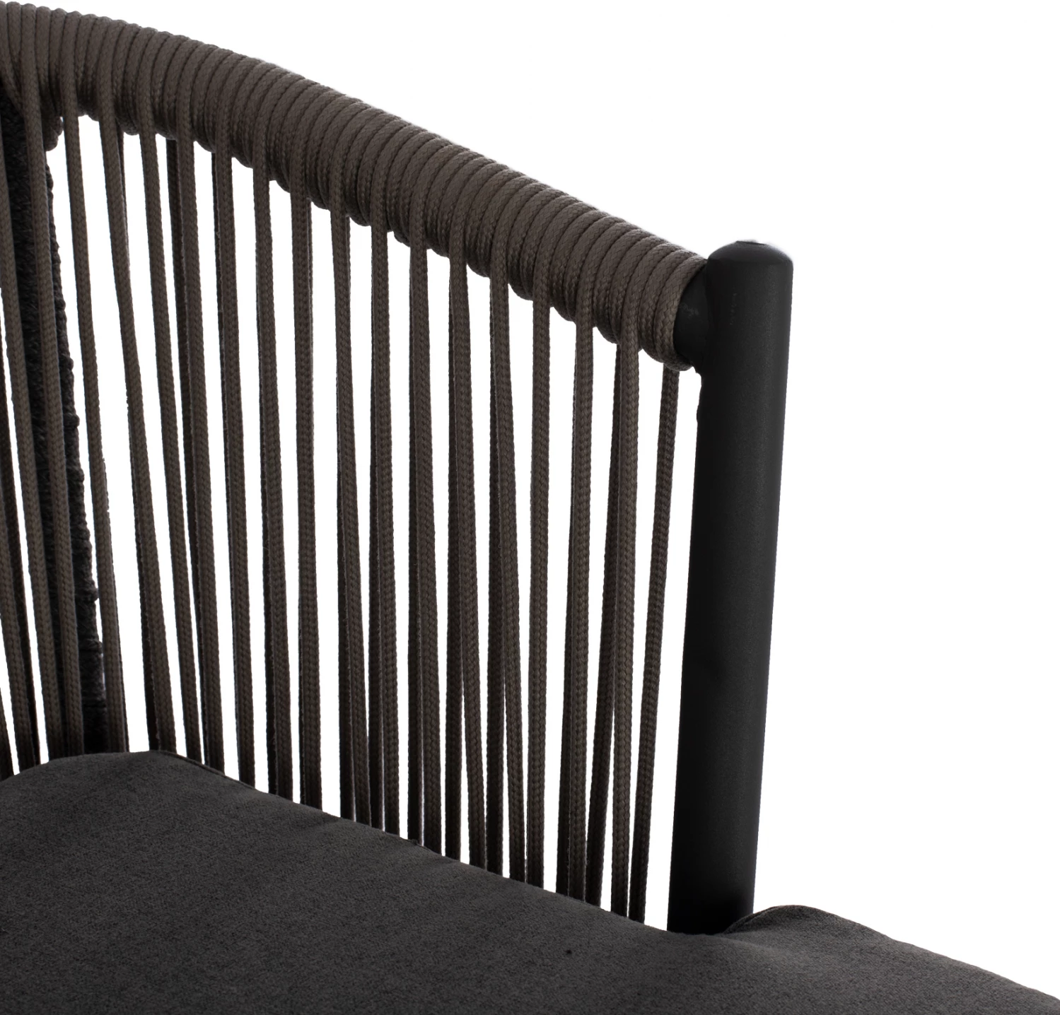 Karrige për bar, me skelet metalik dhe litar gri, FH5714.01, 53x42x101 cm