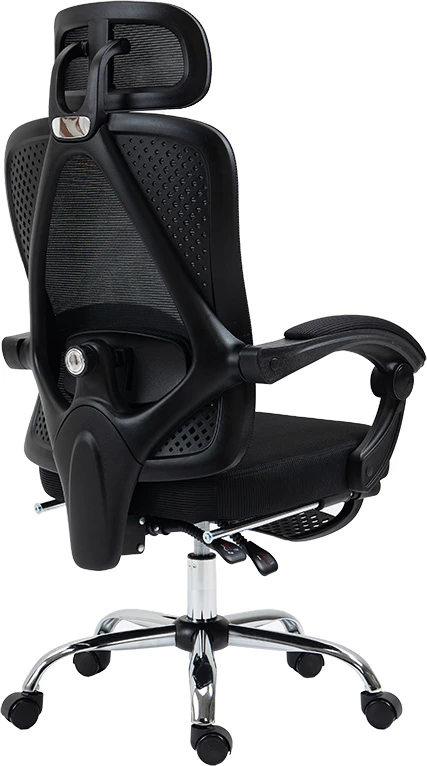 Karrige zyre menaxheri me mbështetëse këmbësh Titan cilësi premium pëlhurë rrjetë e zezë