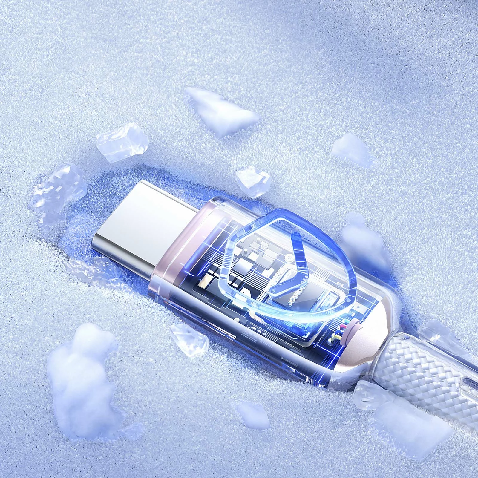 Kabllo USB-C në USB-C Joyroom S-A42 Crystal-Clear Series, 1.2m, 60W, Bardhë