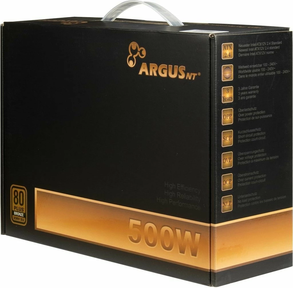 Furnizues energjie Inter-Tech ArgusNT BPS-500, 500W, 80 PLUS, 100-240V