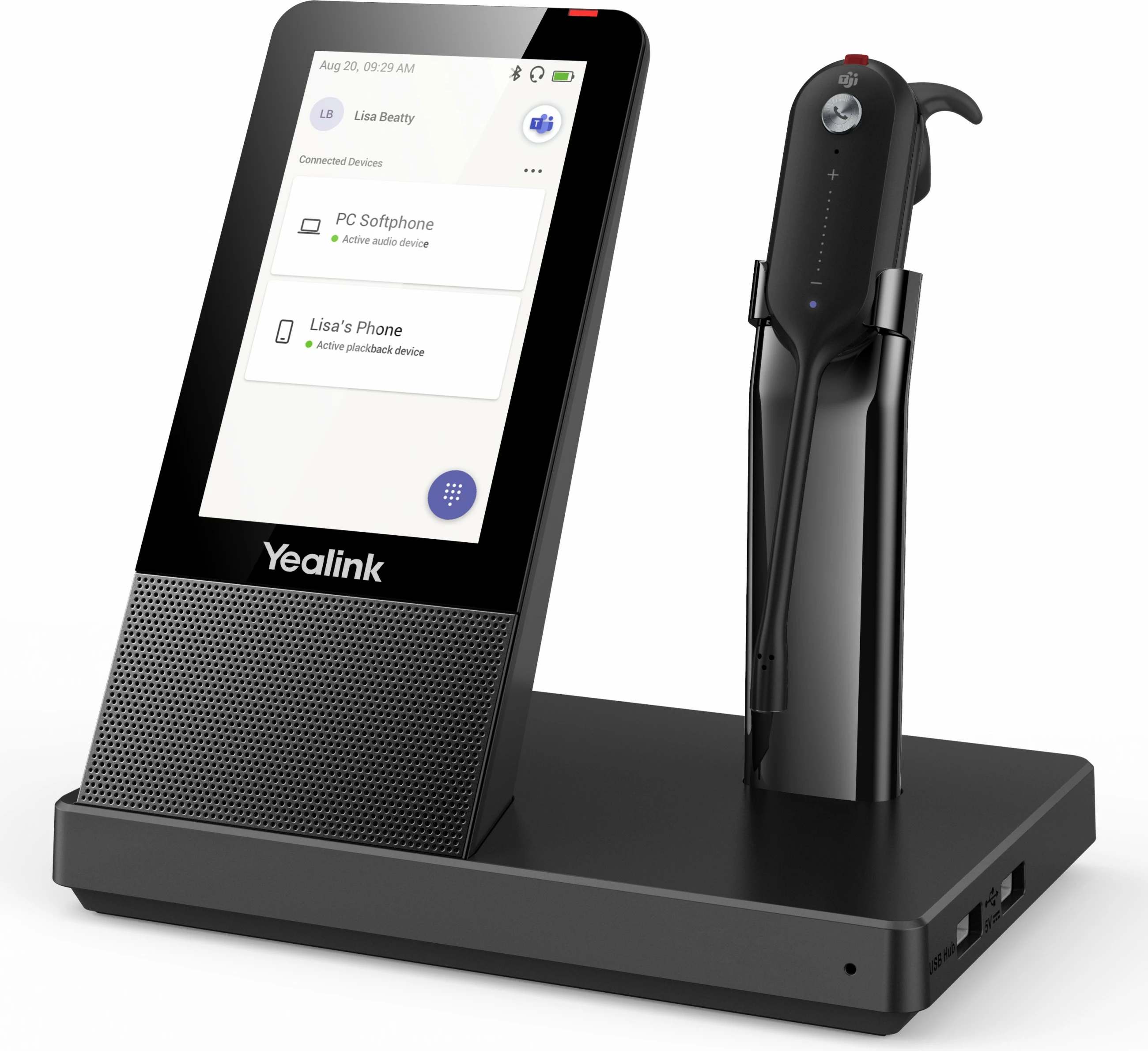 Kufje pa tela Yealink WH67, Office/Call center, e zezë