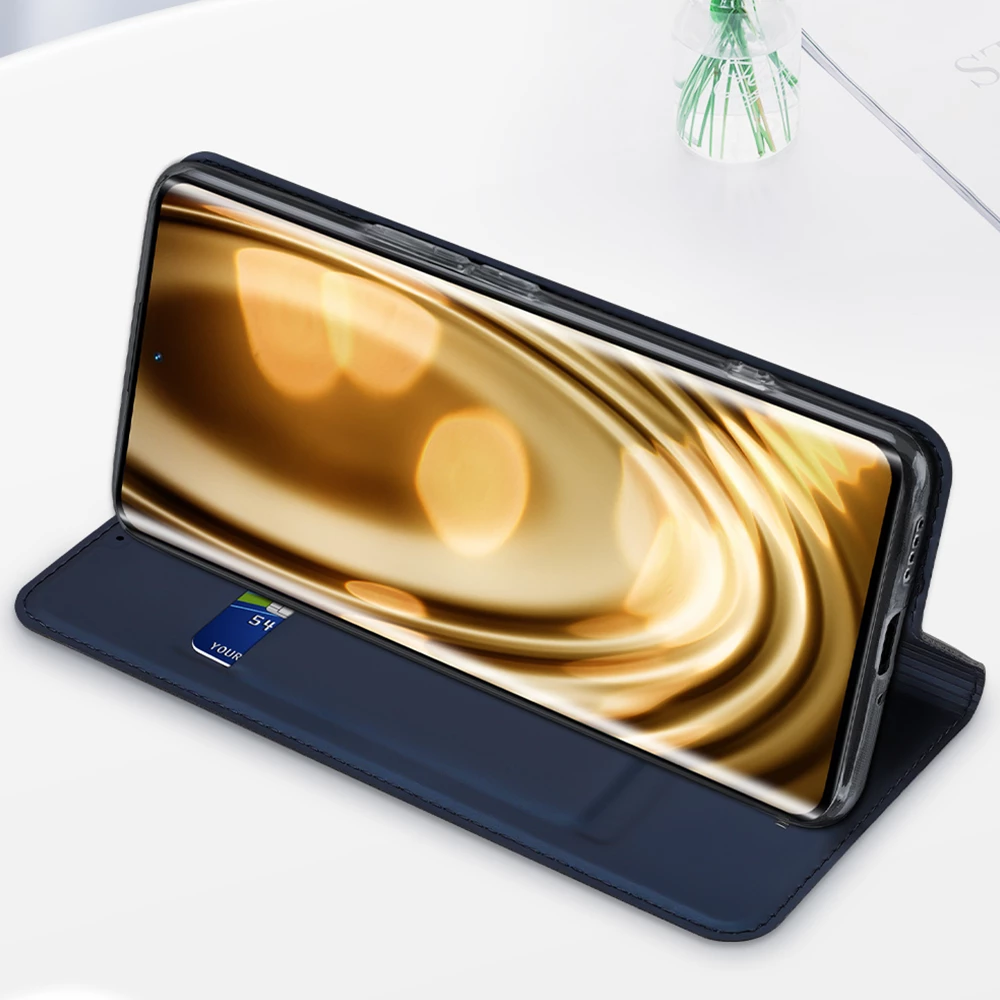 Mbështjellës Dux Ducis Skin Pro për Realme 10 Pro, me kapak, xhep kartelash dhe funksion standi, Blu