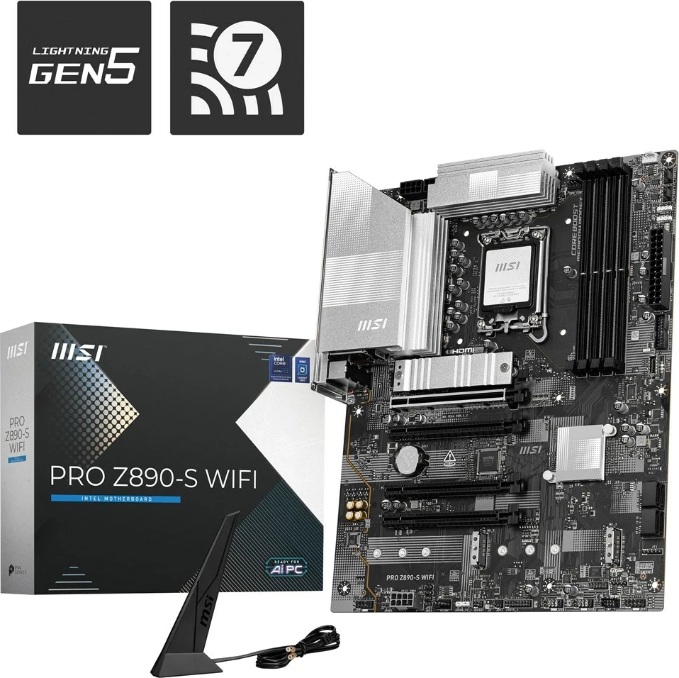 Pllakë amë MSI PRO Z890-S WIFI, Intel Z890, Socket LGA 1851, ATX, E zezë