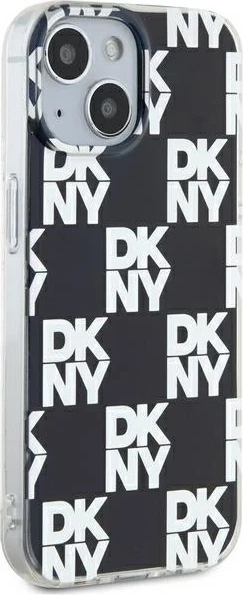 Mbështjellës DKNY IML Checkered Mono Pattern për iPhone 15 Plus / 14 Plus, zi