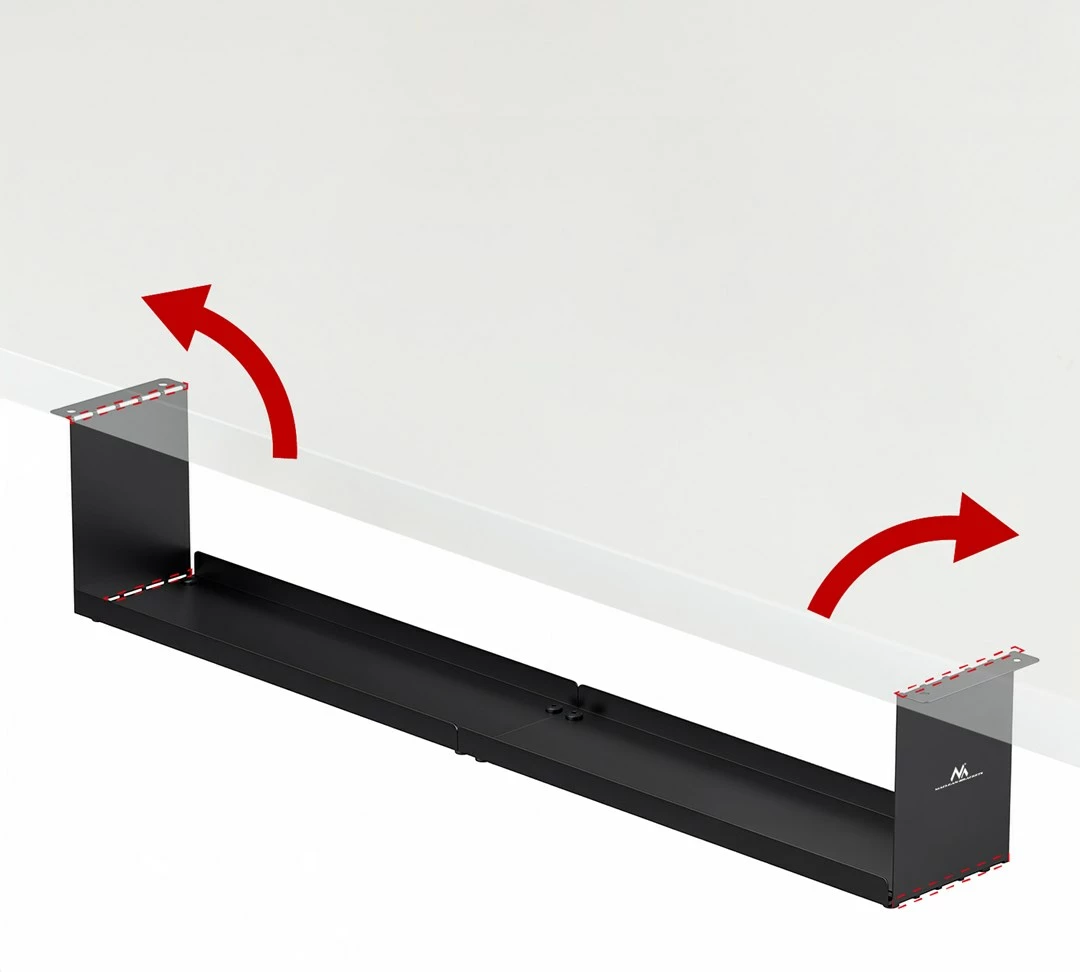 Organizues kabllosh nën-tavolinë Maclean MC-107 B, çelik, i zi