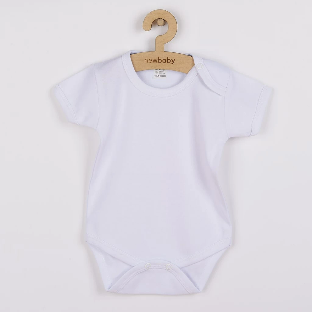 bodi bebe, NEW BABY Classic, 100% pambuk, madhësi 56 (0-3m), e bardhë