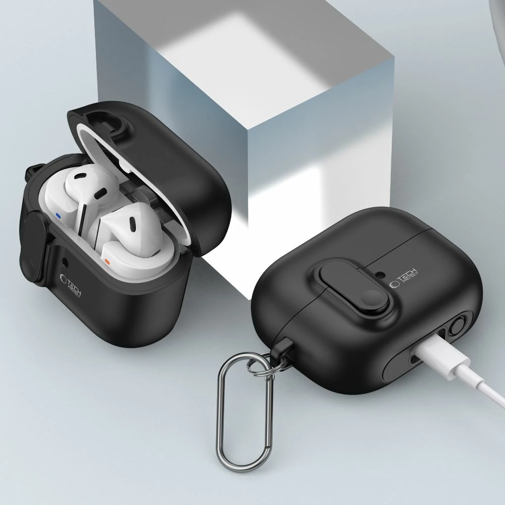 Mbështjellës Tech-Protect Slim Hook për Samsung Galaxy Buds 3 / 3 Pro, i zi