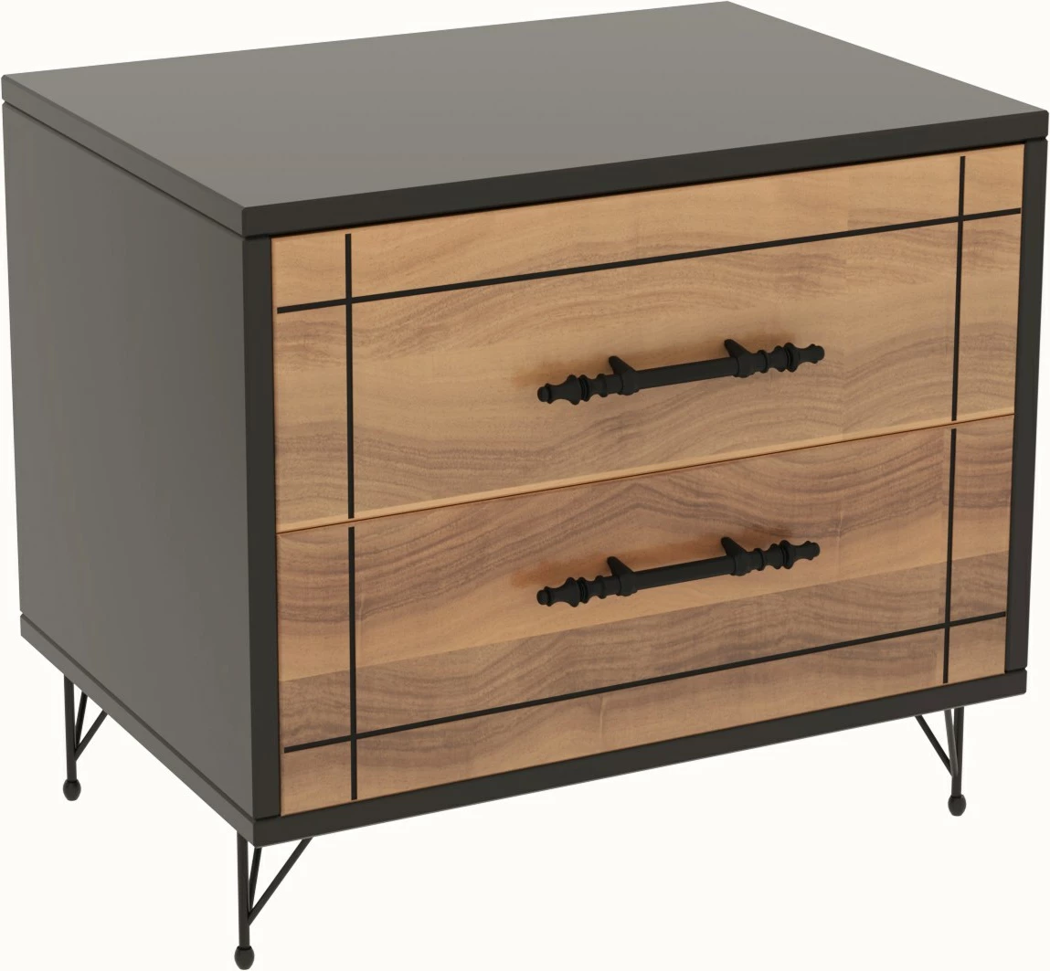 Komodinë nate Hanah Home, ngjyrë arre, e zezë