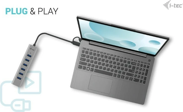 Kasë HUB USB-C i-tec C31HUBMETAL703, 7 porta, Metal, Silver