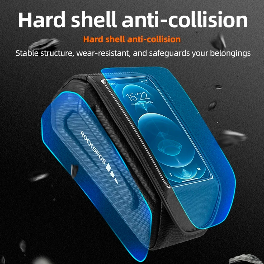 Çantë kornize për biçikletë Rockbros 30120064001 me mbështjellës telefoni, 1.7L, e zezë