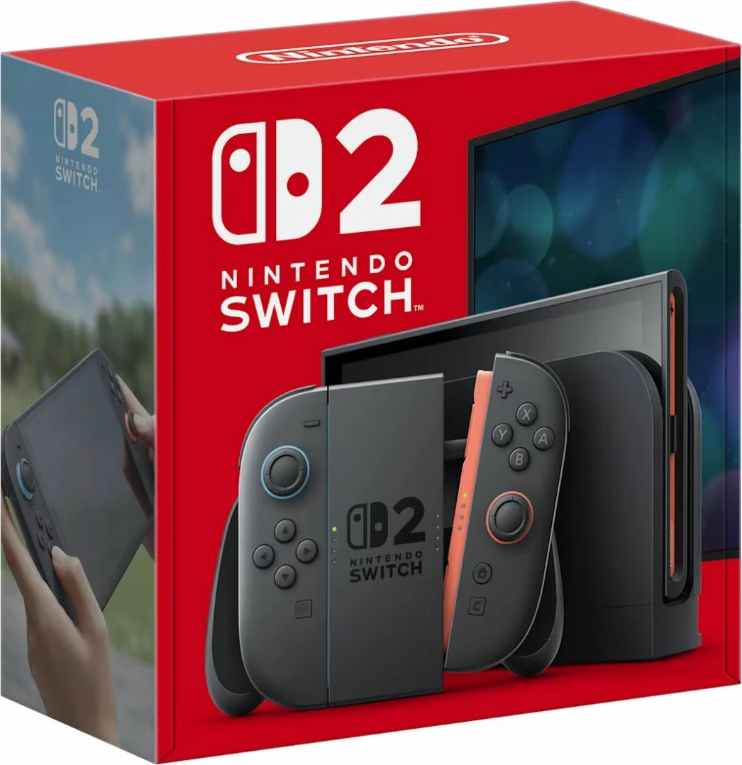 Konzolë lojërash Nintendo Switch 2, 256GB, ekran 7.9\" 1080p HDR, dock 4K, set me Joy-Con 2 blu e çelët/kuqe e çelët