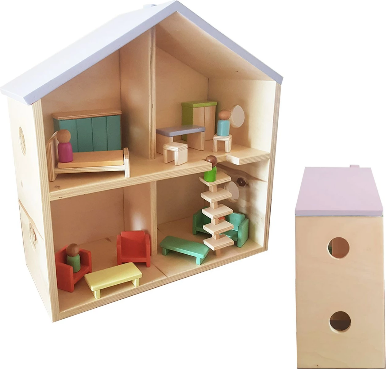 Shtëpi lodër prej druri, shumëngjyrëshe, Skye Decor