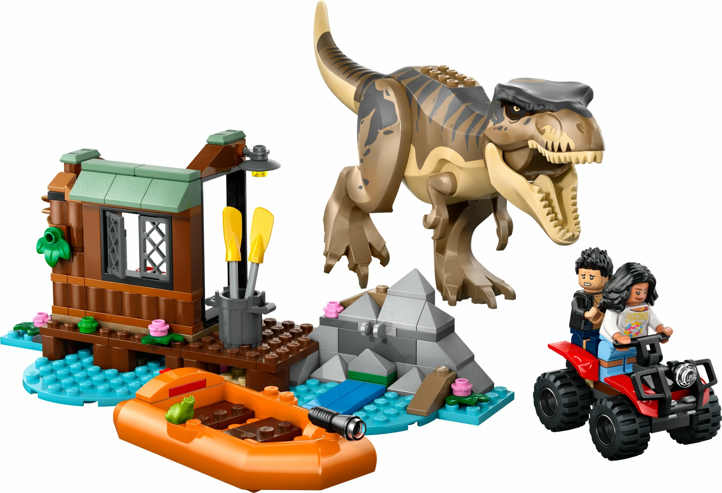 Set LEGO Jurassic World Escape by River from T-Rex 76975, 199 copë, 5+