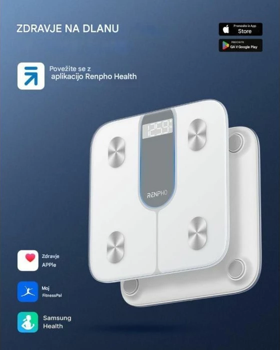 Peshore smart RENPHO Elis 1C 200 kg Bluetooth LED, e bardhë