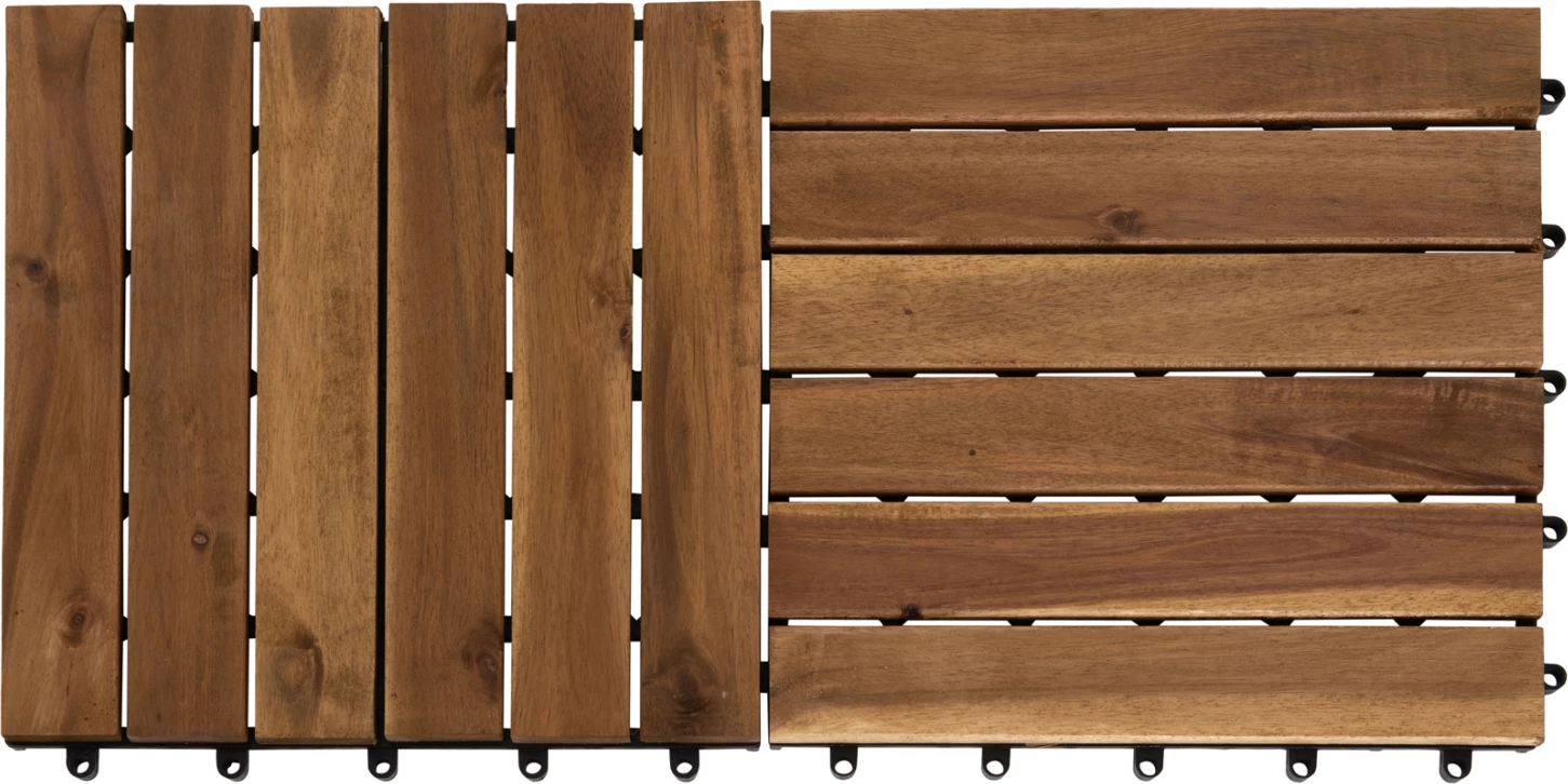 Set 10 copë pllaka dyshemeje prej druri akacie, 30x30x2.4cm