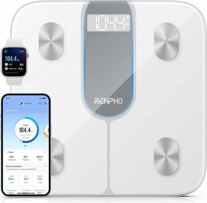 Peshore smart RENPHO Elis 1C 200 kg Bluetooth LED, e bardhë