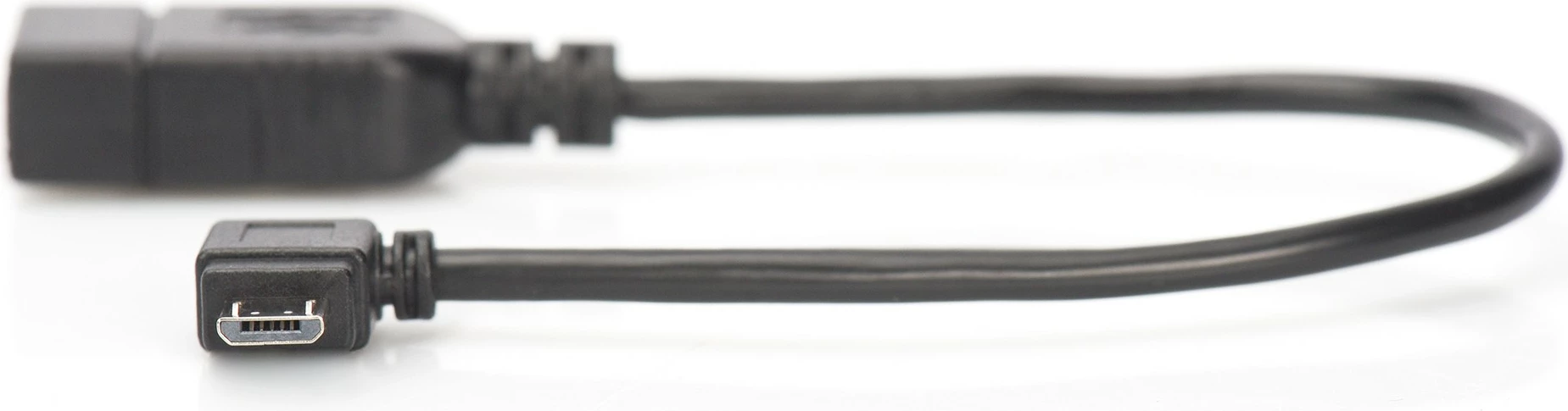 Adapter USB OTG Digitus, micro USB B në USB A, 0.15m, zi