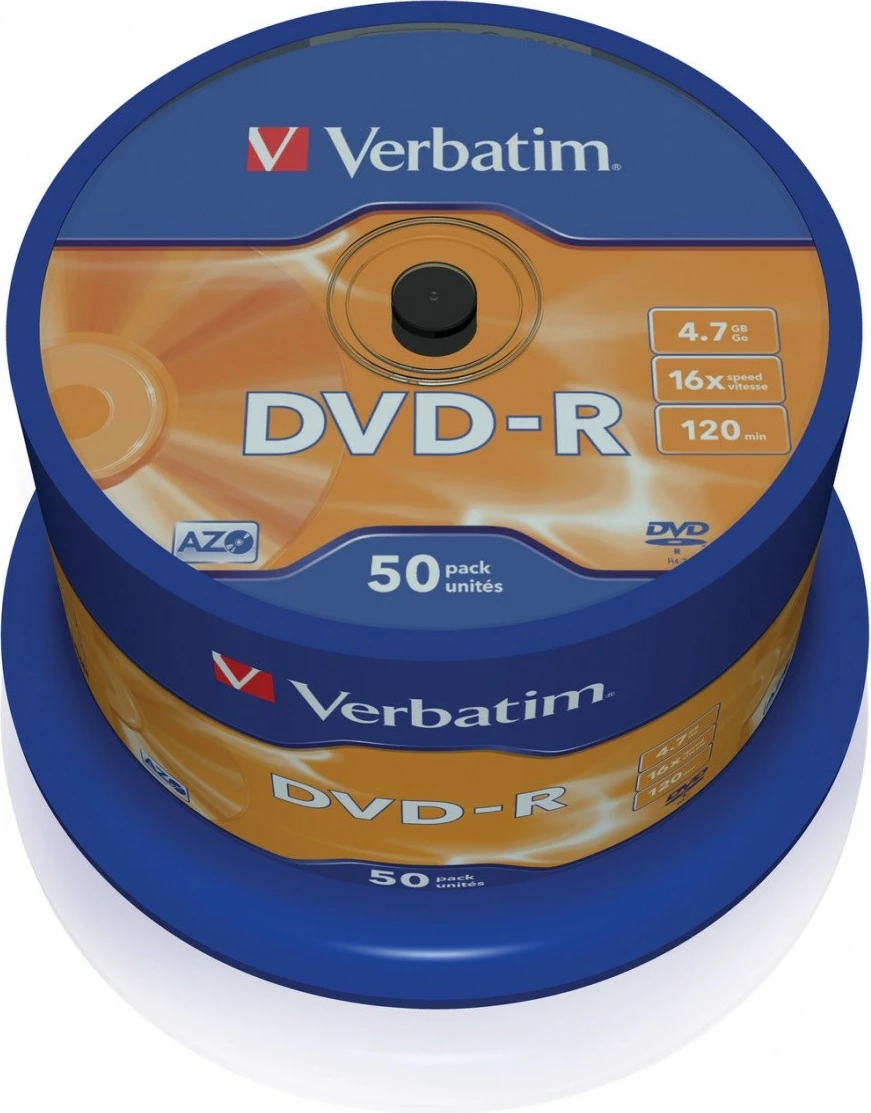 DVD-R Verbatim 43548, 4.7GB, 16x, 50 copë, Cake Box
