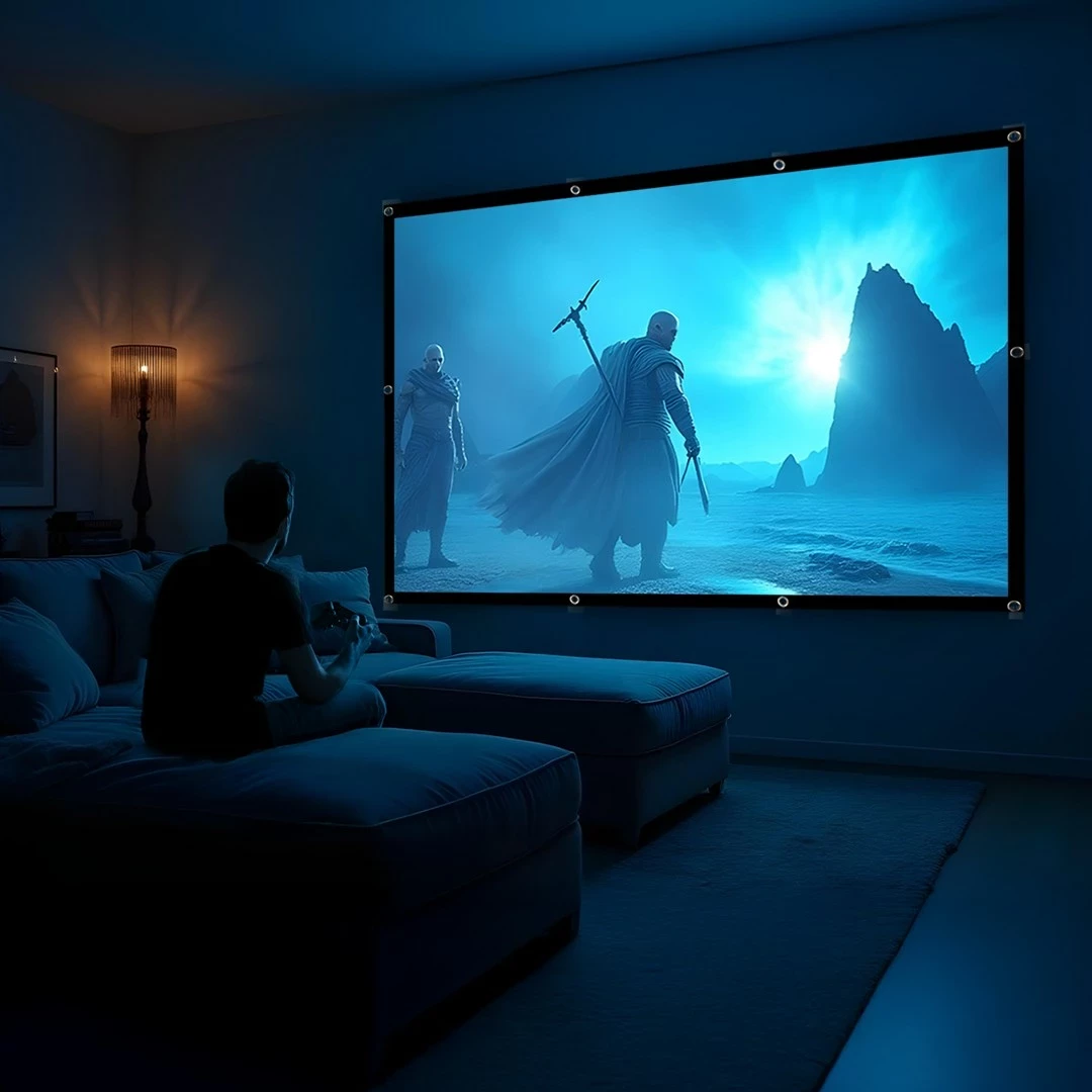 Ekran projekcioni Maclean MC-169, 120", 240x180cm, 4:3, poliester, me grepa tensionues