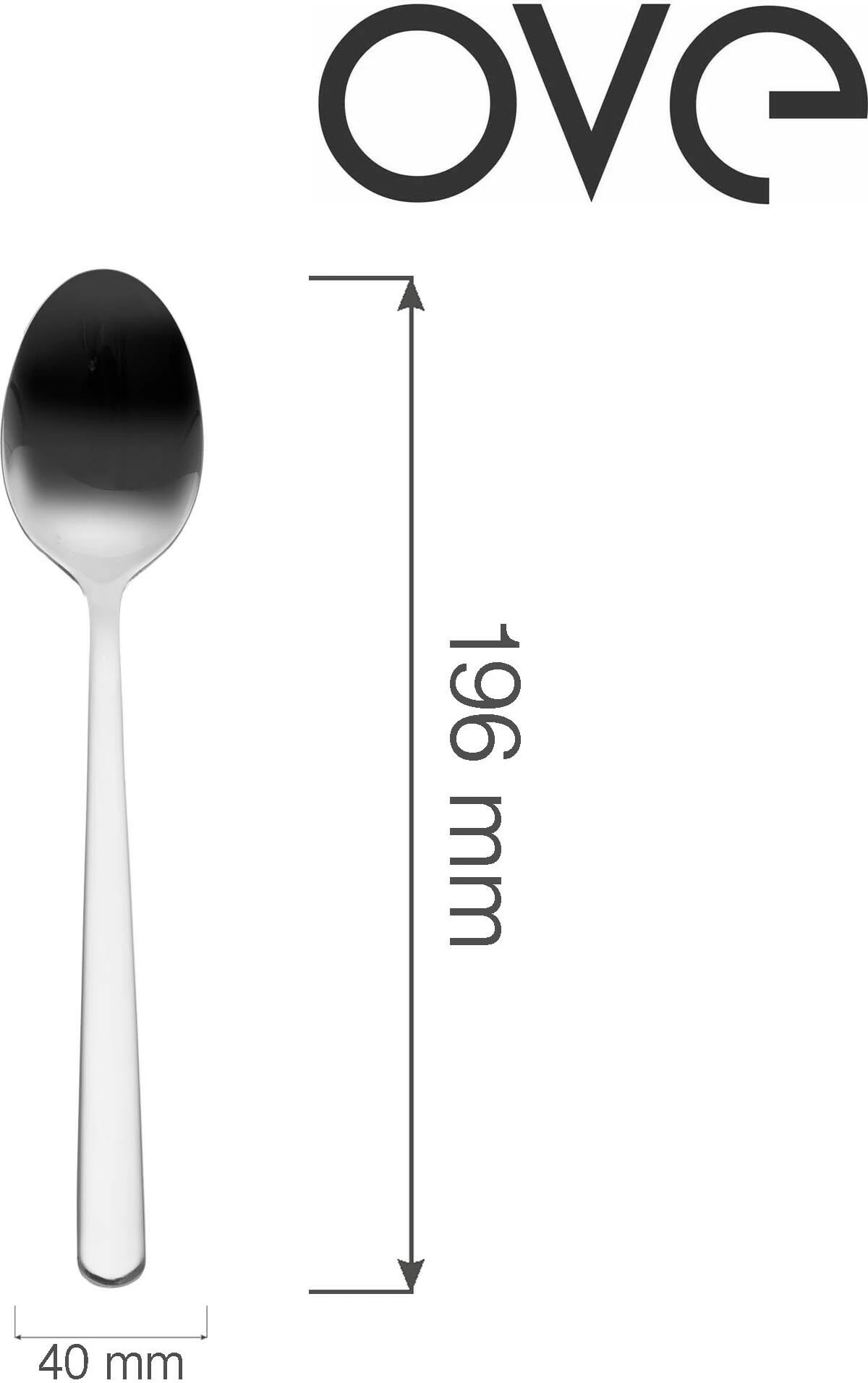 Lugë tavoline OVE Adria 196 mm, argjendtë, set 12 copë