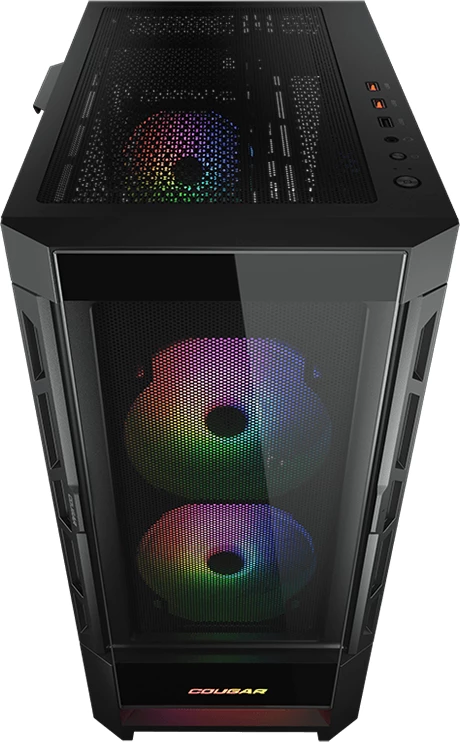 Kasë COUGAR DUOFACE RGB Mid Tower, ATX, xham i temperuar, 3 ventilatorë, e zezë