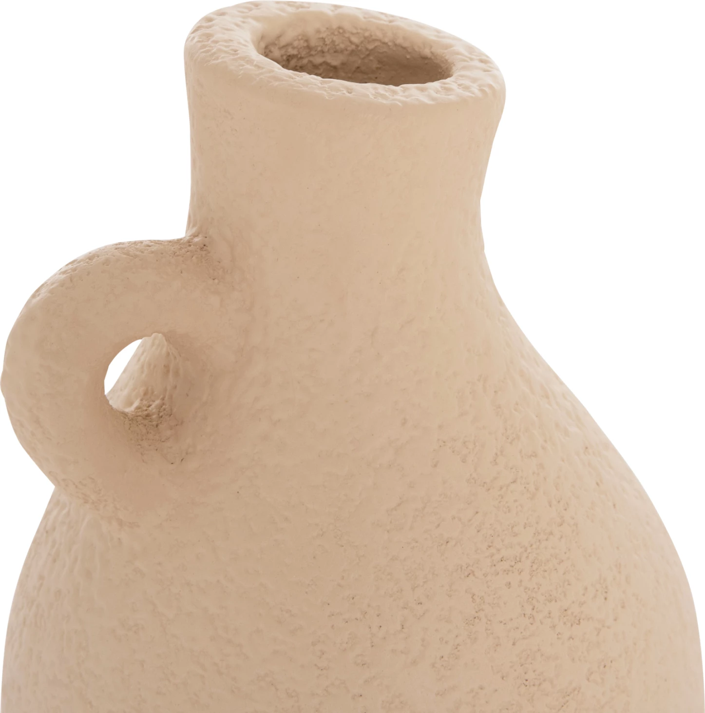 Vazo dekorative tavoline prej terrakote, ngjyrë krem e bardhë, DECANT FH4667.02L, 14x21cm
