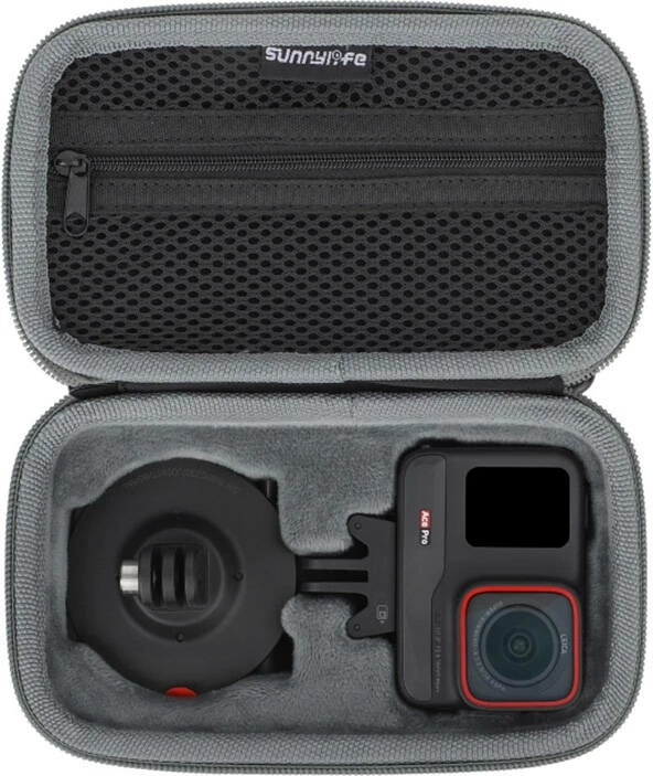 Çantë ruajtëse Sunnylife IST-B755 për Insta360 Ace Pro, me karabiner, Gri