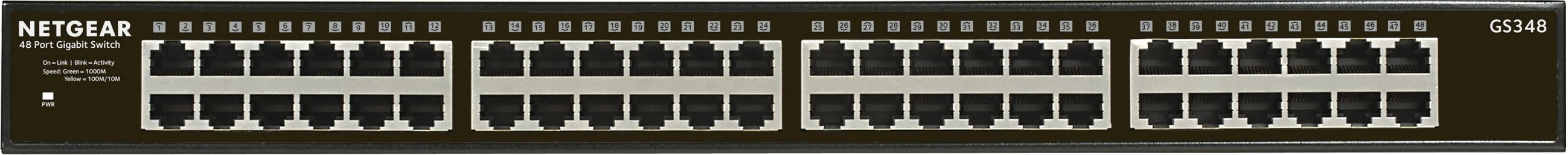 Switch NETGEAR GS348, 48 porte, Gigabit Ethernet, 1U, i zi