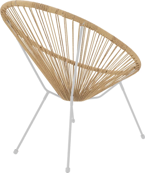 Karrige për kopsht Acapulco, metalike, ngjyrë e bardhë - natyrale, 71x76x85cm