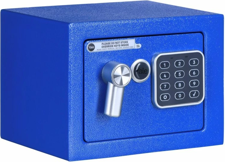 Kasafortë elektronike Yale, mini, e kaltër