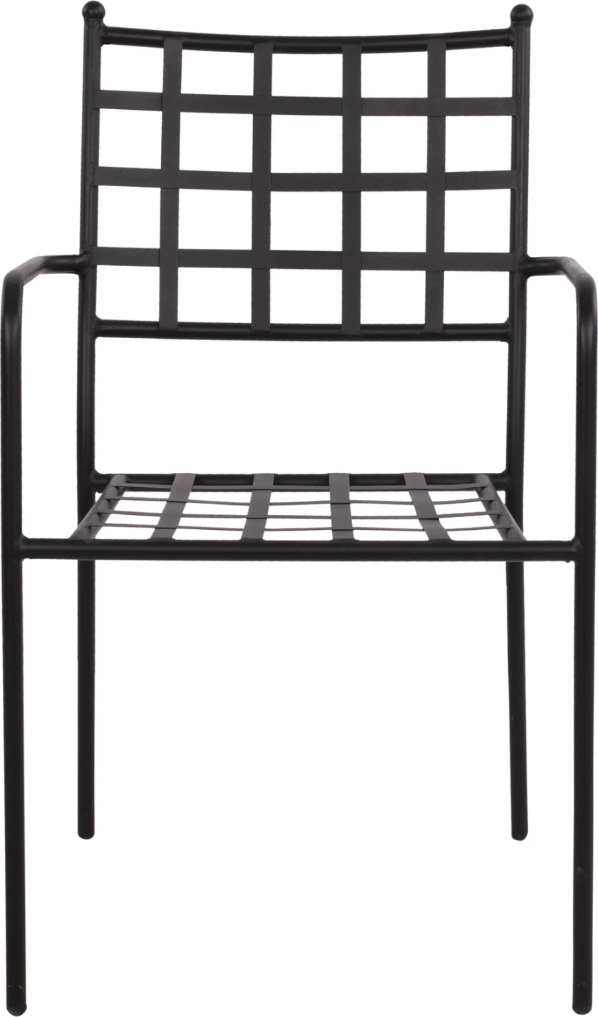 Karrige metalike me krahë, ngjyrë e zezë, FH5508, 46x58x88 cm