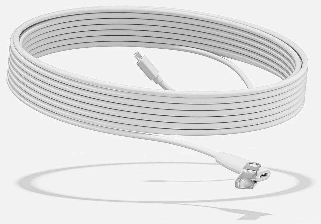 Kabllo zgjatuese për mikrofon Logitech Rally Mic Pod, 10 m, e bardhë