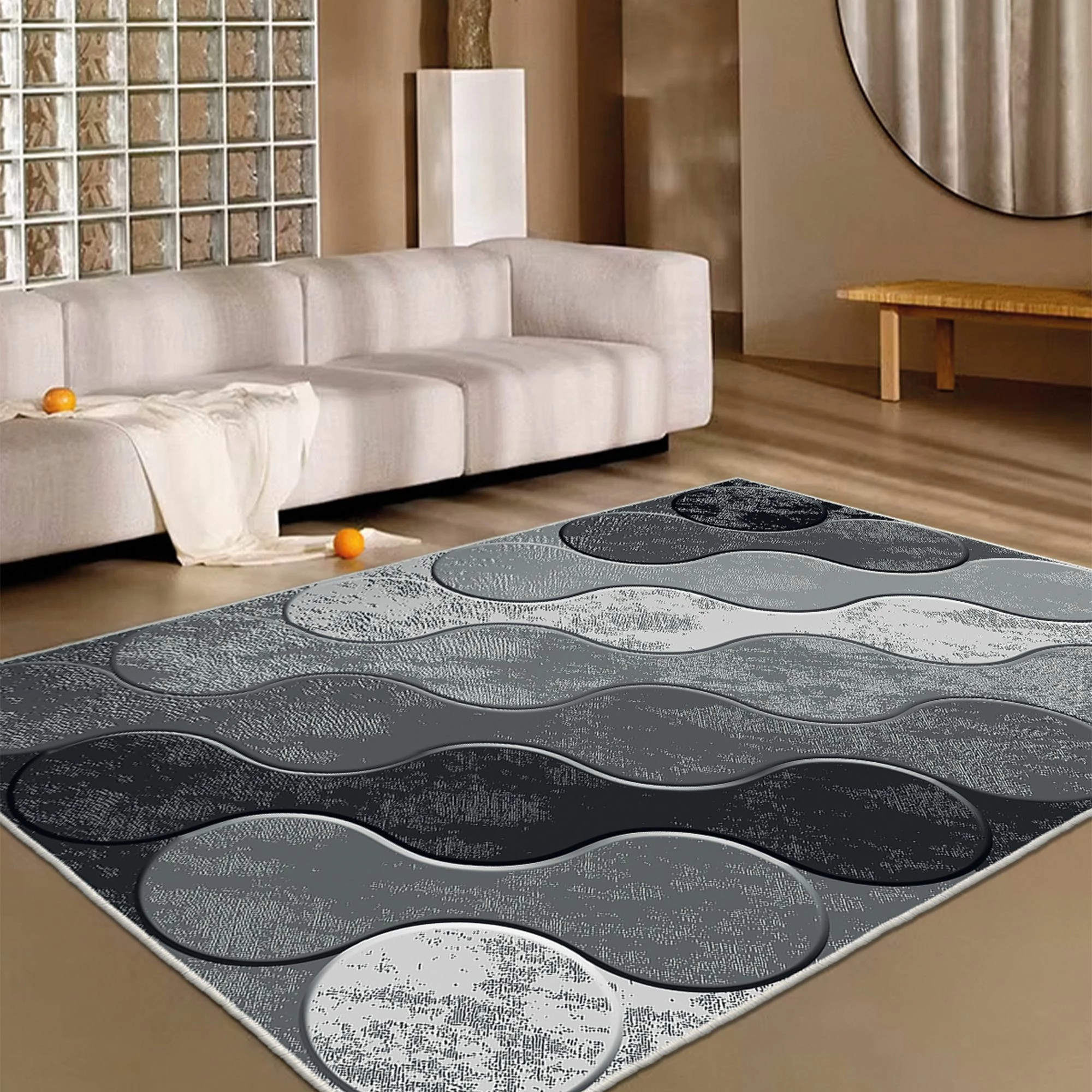 Qilim (50x80) Conceptum Hypnose, Wookece292, bardhë, gri, e zezë