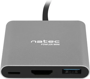 Multiport Natec Fowler MINI, NMP-1607, HDMI 4K, USB 3.0, USB-C, Gri