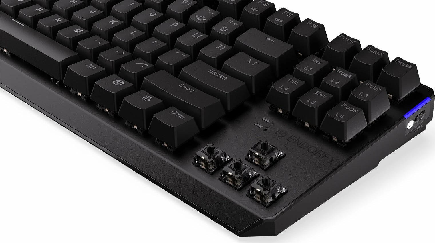 Tastierë mekanike gaming Endorfy Thock TKL Wireless EY5A081, Kailh Box Black, RGB, Bluetooth/2.4GHz/USB, US layout, e zezë