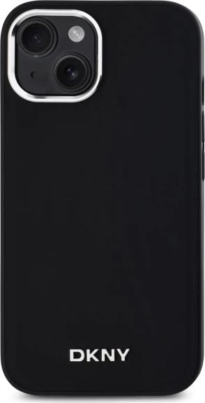 Mbështjellës DKNY Plain Logo MagSafe për iPhone 15, i zi