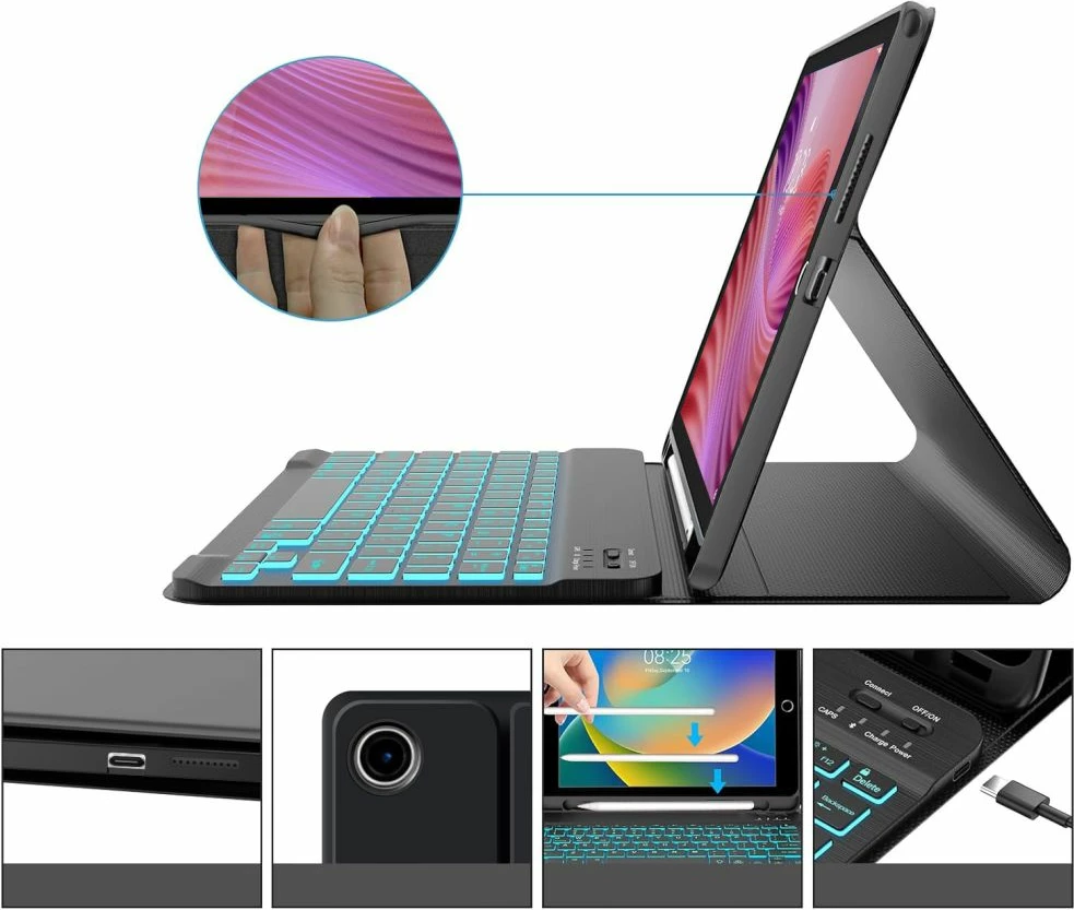 Mbështjellës me tastierë Bluetooth Tech-Protect SC Pen për Lenovo Tab 10.1 TB-311, e zezë