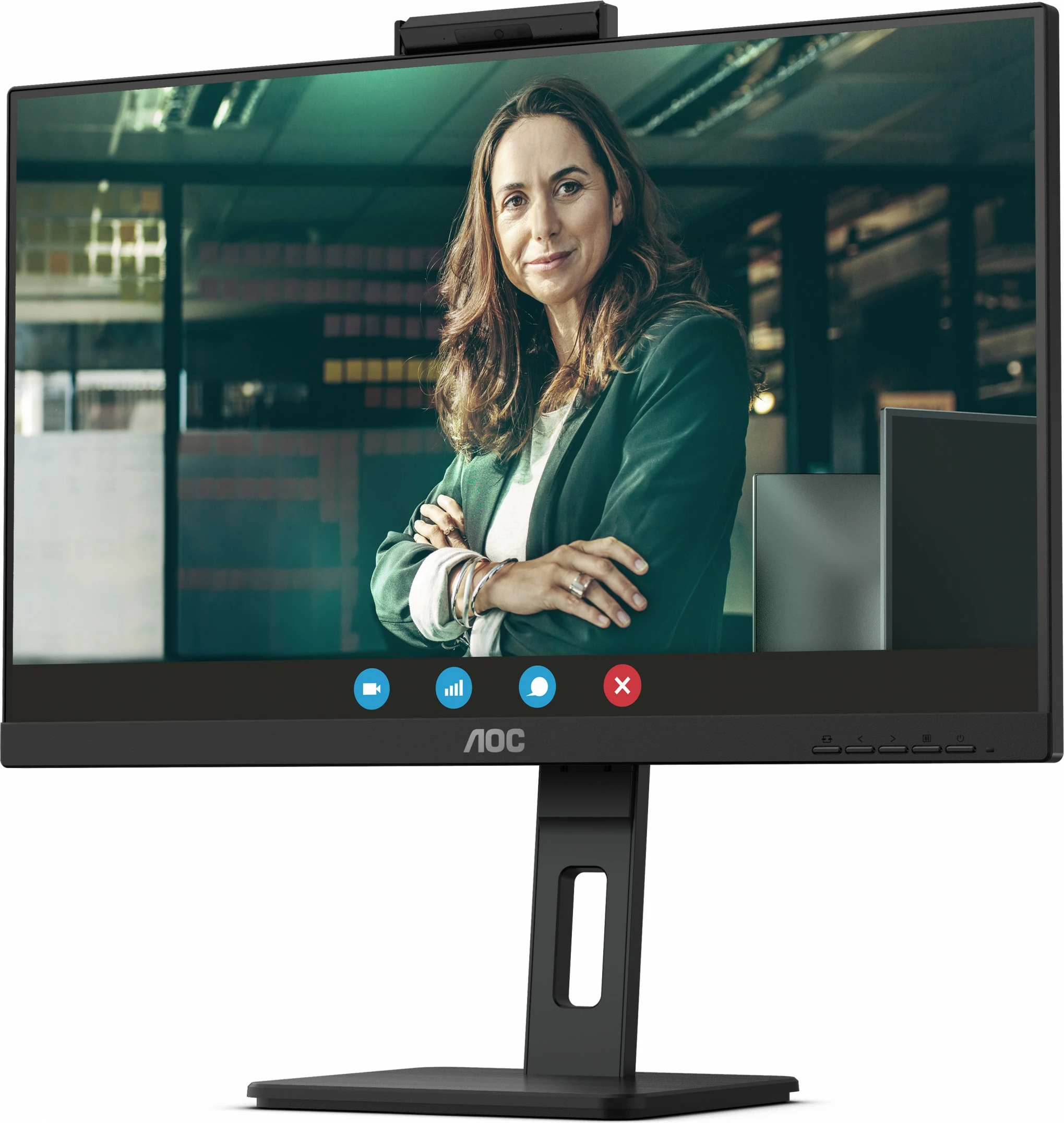 Monitor AOC Q27P3QW 27 inç IPS QHD, USB hub, kamerë, i zi