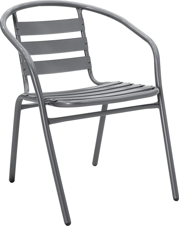 Tavolinë me karrige për terasë, metalike, ngjyrë antracit, Albero-Tade, 60x70cm