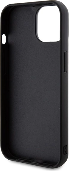 Mbështjellës Karl Lagerfeld 3D Rubber Glitter Logo për iPhone 15, i zi